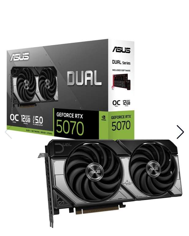 Carte Graphique Asus Dual GeForce RTX 5070 OC à 562 €