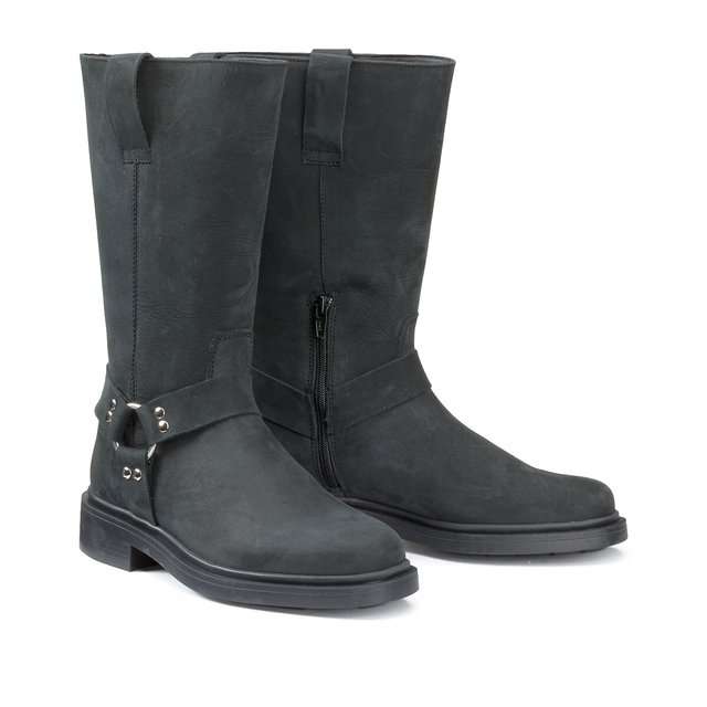 Bottes motarde en cuir nubuck (femme du 38 au 42) à 34.99 €