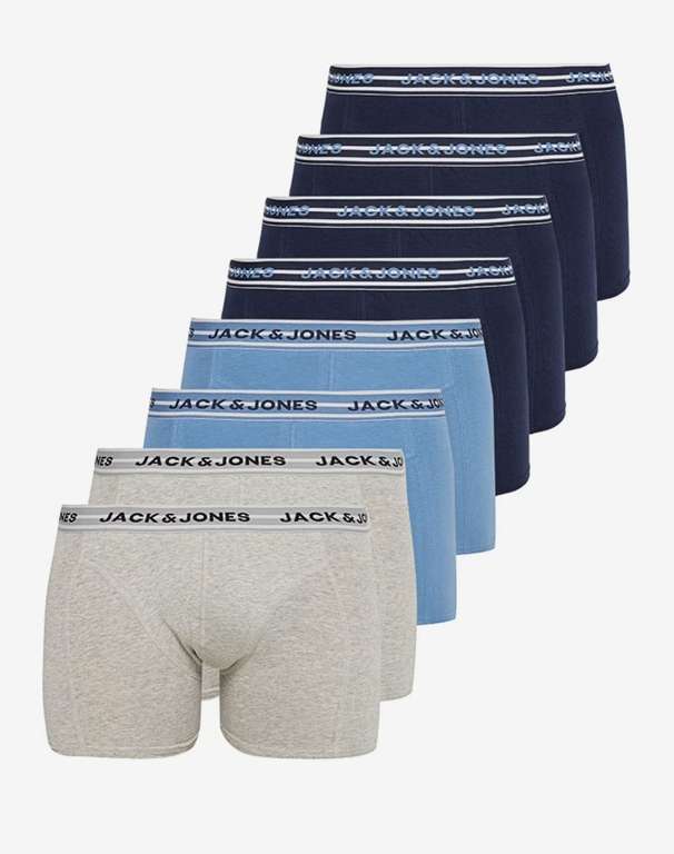 Sélection de sous-vêtements Jack & Jones en promotion - Ex: Pack de 8 boxers - Plusieurs coloris, Du S au 2XL à 28 €