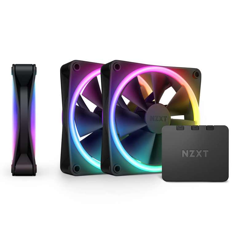 3 ventilateurs RGB double LED de 120 mm avec contrôleur RGB NZXT F120 RGB Duo (RF-D12TF-B1) à 37.8 €