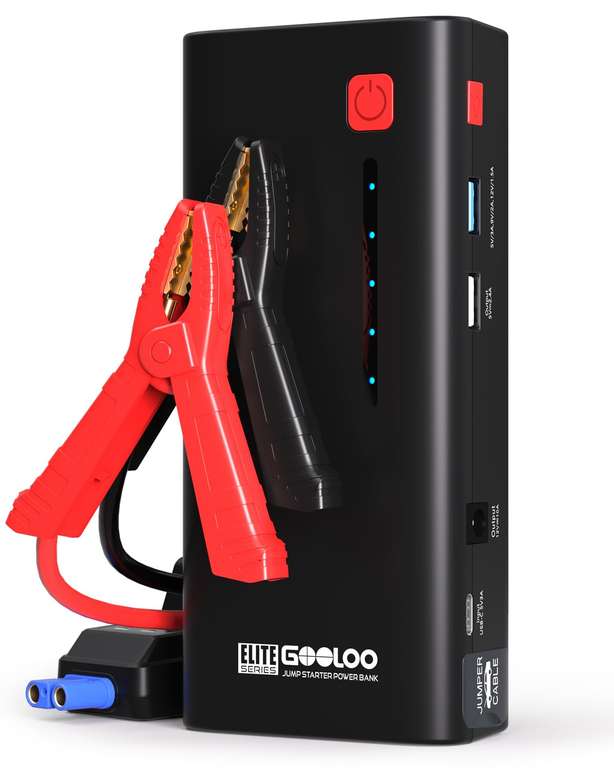 GOOLOO 3000A Booster Batterie Voiture,Demarreur Batterie Voiture Jusqu'à 8,0L Essence 6,0L Gazole à 32.99 €