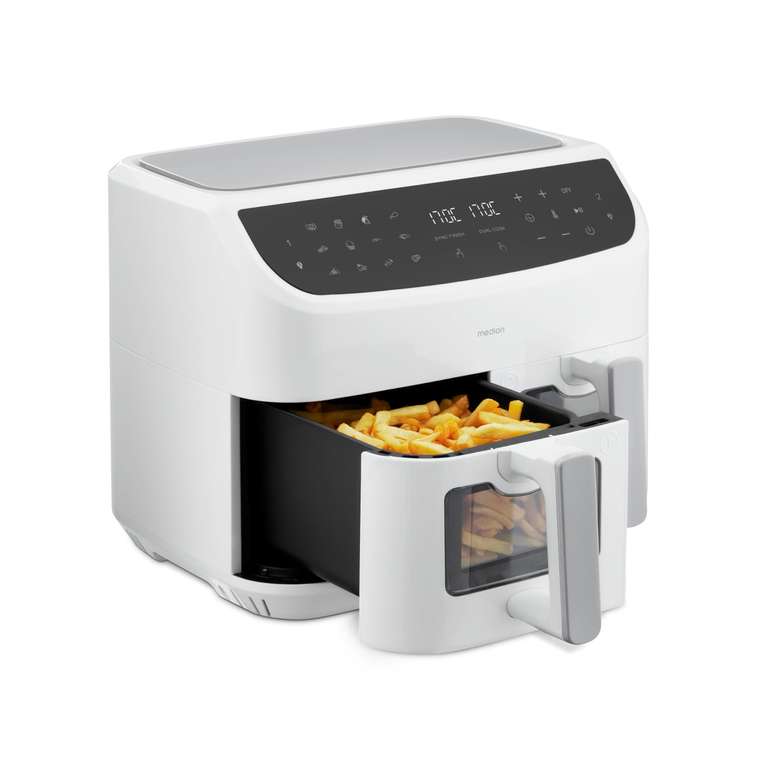 Friteuse à Air chaud sans Huile Air Fryer Medion P20 XXL - 2 Compartiments, 8,7L (Vendeur tiers - via coupon) à 59.95 €